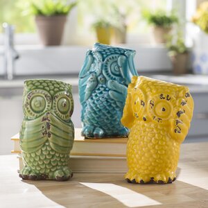 Wise Owl 3 Piece Figurine Set