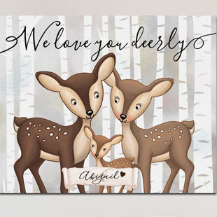 Woodland Animal Nursery Wayfair Personalized Baby Nursery Children S Bedroom Woodland Deerly Loved Canvas Art