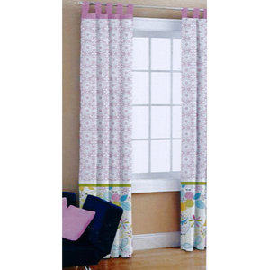 Heritage Club Pair Owl Nature/Floral Semi-Sheer Tab Top Curtain Panels (Set of 2)