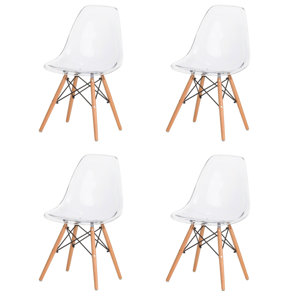 Paula Modern Retro Solid Wood Dining Chair (Set of 4) by Corrigan Studio