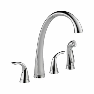 Pilar Double Handle Standard Kitchen Faucet with Spray