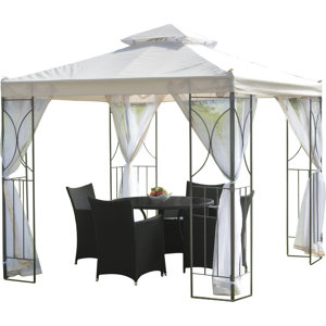 Polenza 8 Ft. W x 8 Ft. D Steel Permanent Gazebo
