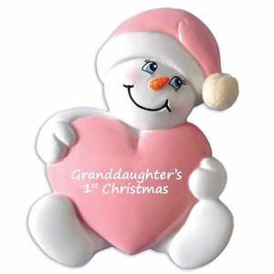 Baby's First Grand Daughter Snowbaby With Heart Shaped Ornament