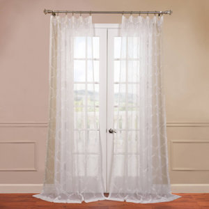 Holland Geometric Sheer Rod Pocket Single Curtain Panel