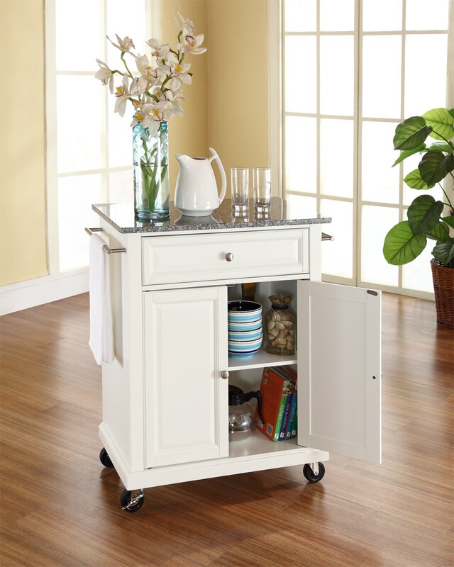 Darby Home Co Detweiler Solid Granite Top Portable Kitchen ...