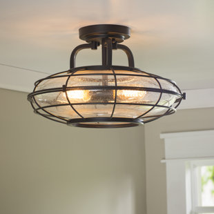 Rustic Flush Mounts Semi You Ll Love Wayfair Roberts 3 Light Semi Flush Mount