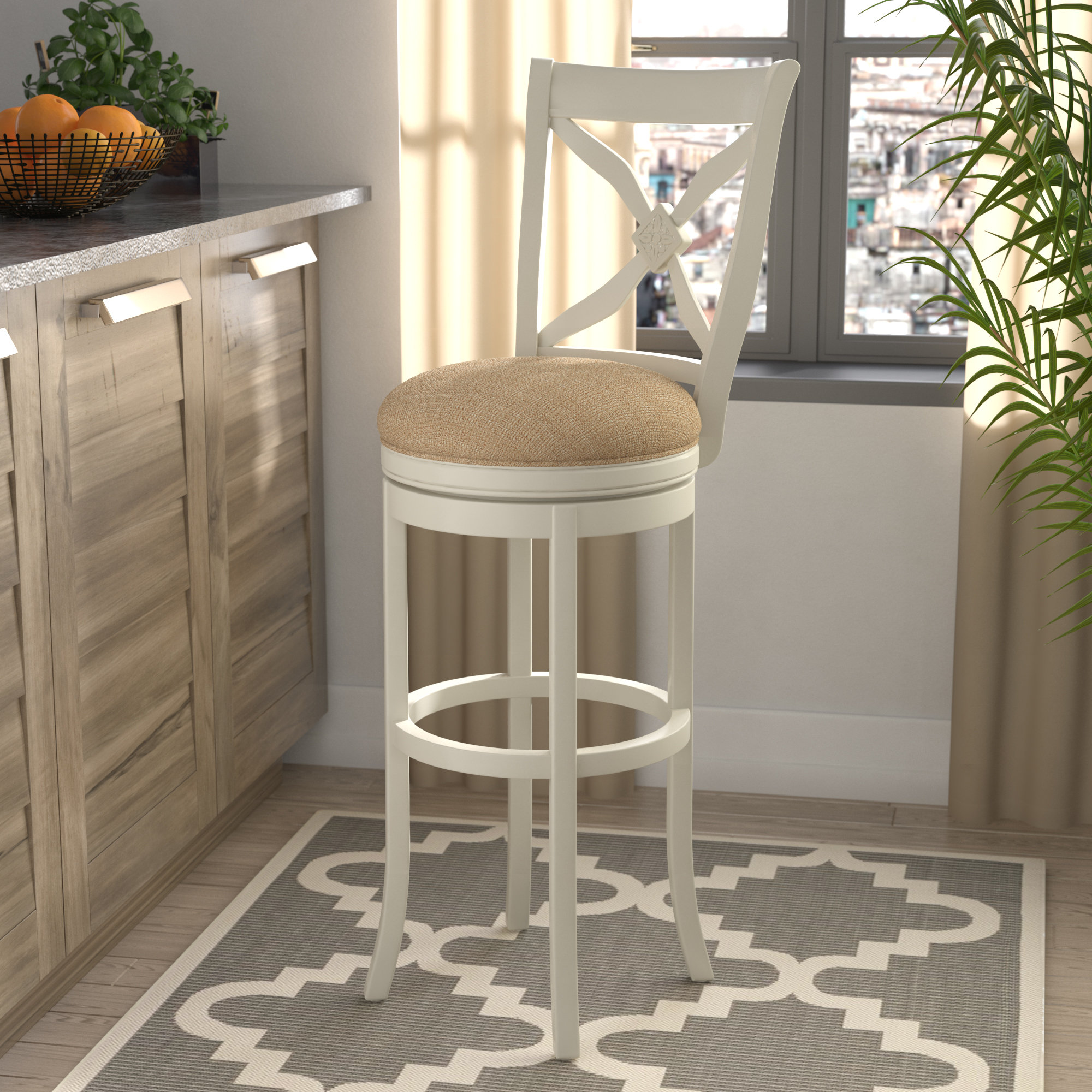 Lark Manor Nasturtium 34 Swivel Bar Stool Reviews Wayfair