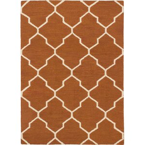 Trellis Transitional Hand Tufted Brown Area Rug