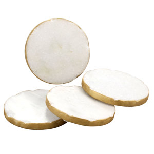 Old Hollywood Round Marble Coaster 1 (Set of 4)
