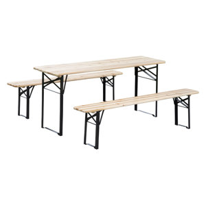Baumgarten 3 Piece Outdoor Folding Picnic Table Set