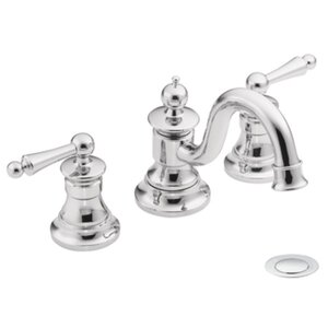 Waterhill Double Handle Widespread Standard Bathroom Faucet with Drain Assembly