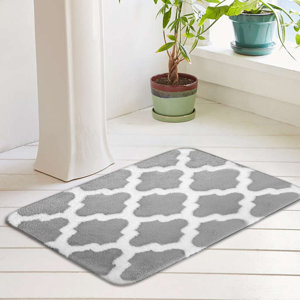 Peyton Plush Memory Foam Anti-Fatigue Jacquard Bath Rug