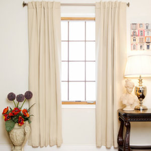 Cardella Solid Blackout Thermal Rod Pocket Curtain Panels (Set of 2)