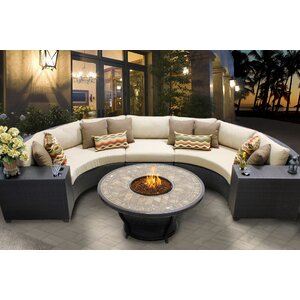 Barbados 6 Piece Fire Pit Seating Group with Cushion