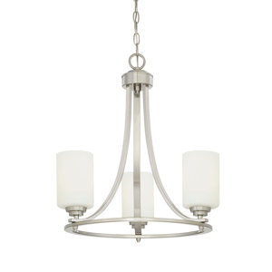 Castano 3-Light Satin Nickel Shaded Chandelier