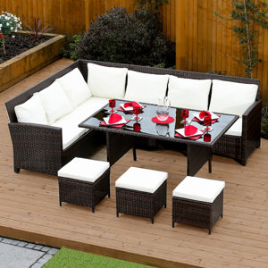 8-Sitzer Ecksofa-Set mit Polster von Hokku Designs