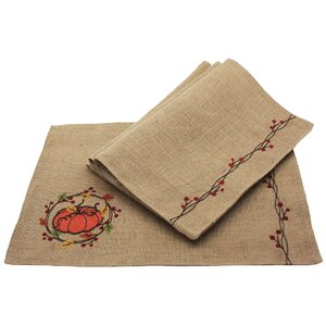 Pumpkin Wreath Fall Placemat (Set of 4)