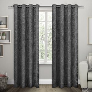 Luedtke Geometric Blackout Thermal Grommet Curtain Panels (Set of 2)