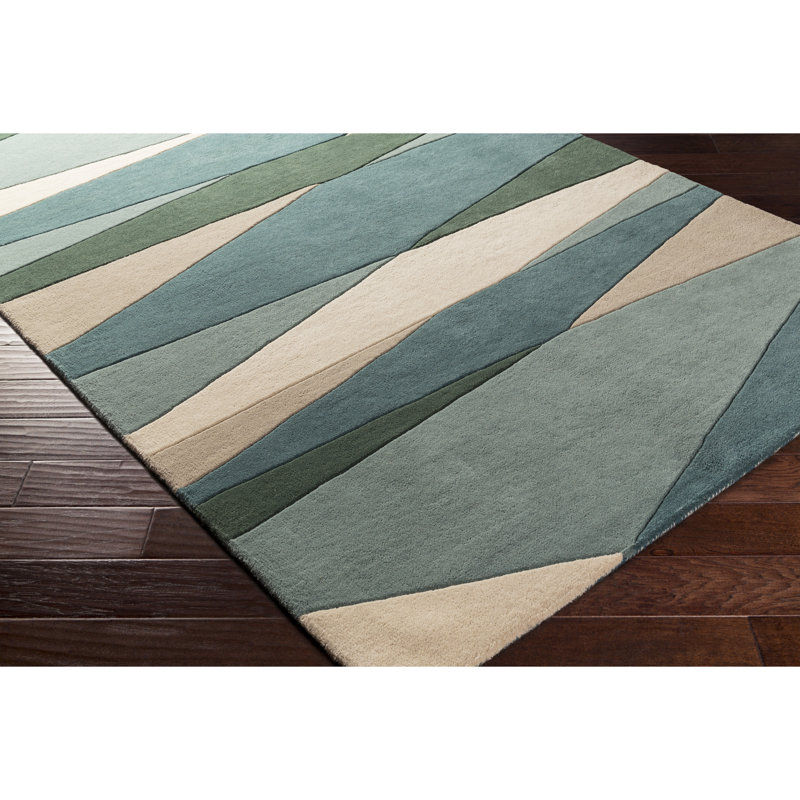 Ebern Designs Dewald Hand Tufted Dark Green Area Rug Reviews Wayfair Dewald Hand Tufted Dark Green Area Rug