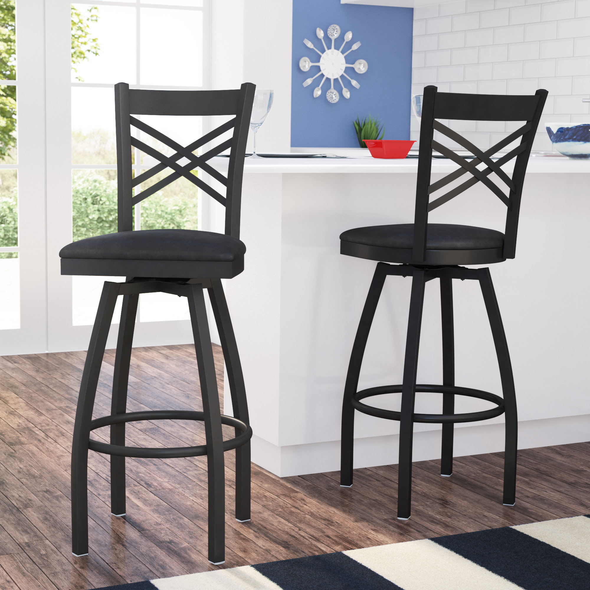 Laude Run Pyron 32 Swivel Bar Stool Reviews Wayfair