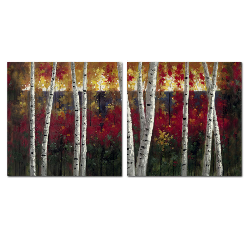 Trademark Global 'Autumn Aspens' Wall Art Set & Reviews Wayfair