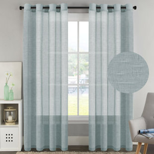 Curtains D Joss Main Angeline Breathable Mixed Linen Sheers Nickel Grommet Curtain Panels Set Of 2