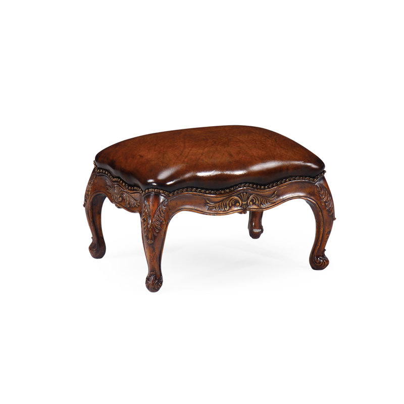 Jonathan Charles Fine Furniture Windsor French Provincial Walnut Jonathan Charles Fine Furniture Windsor French Provincial Walnut Footstool Leather Ottoman Wayfair