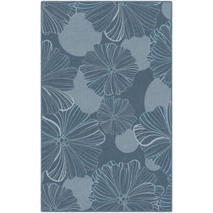 Oversized Bathroom Rugs Wayfair Bonnie Oversized Flowers Gray Blue Area Rug