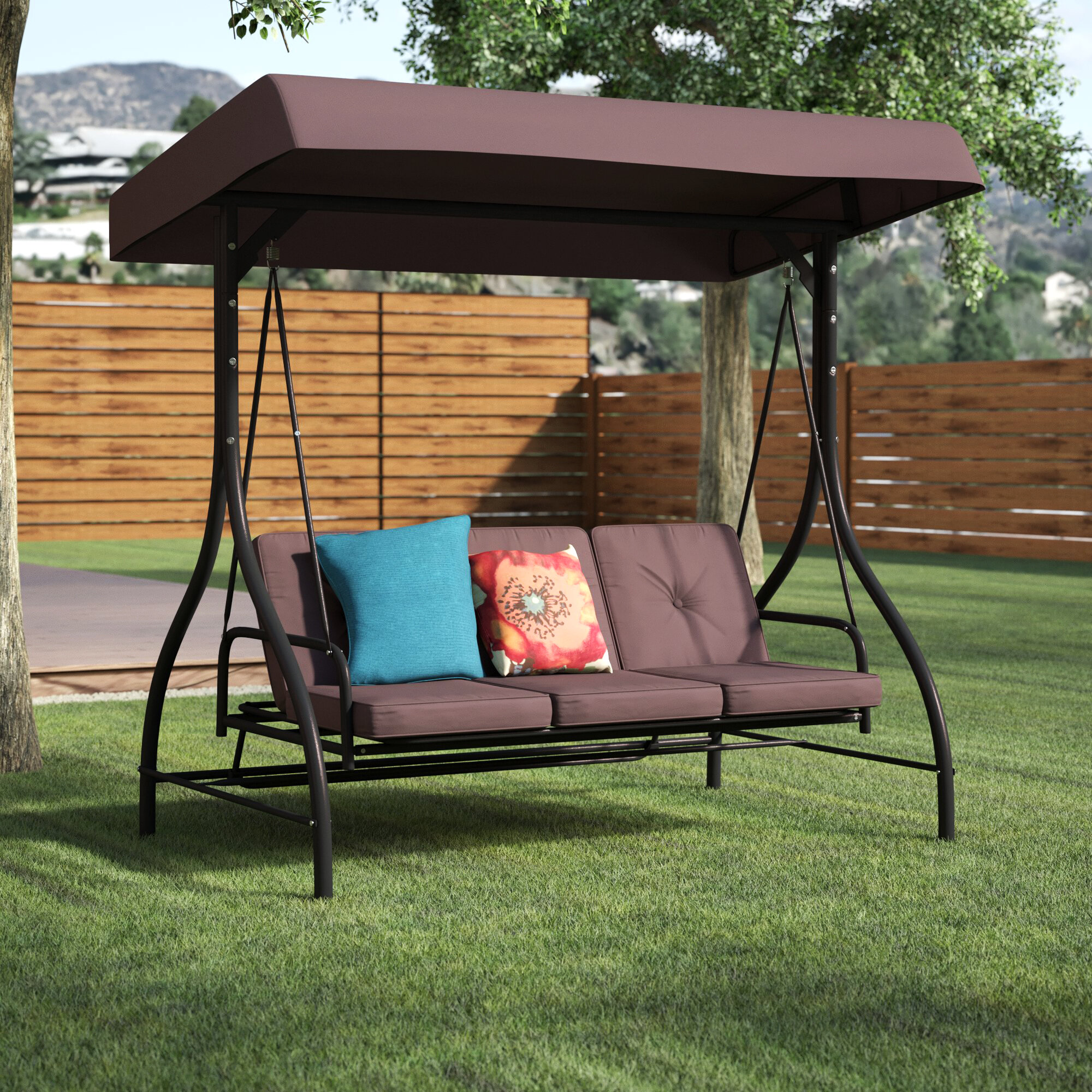 Winston Porter Lasalle Canopy Patio Porch Swing With Stand