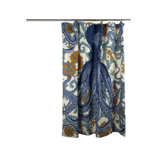Modern Contemporary Octopus Shower Curtain Allmodern Vineyard Octopus Cotton Shower Curtain