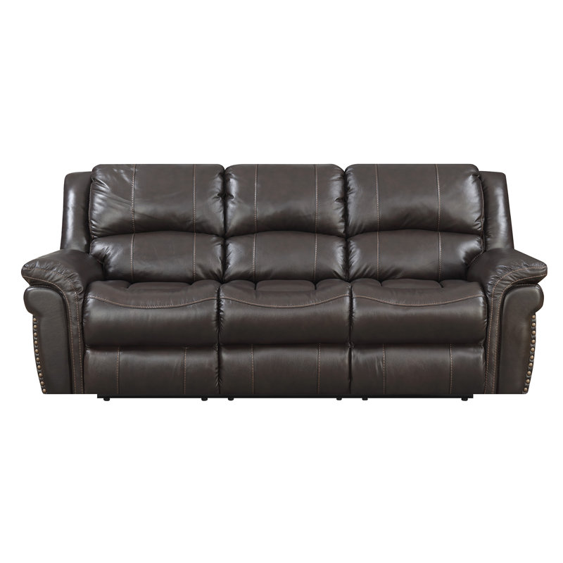 Darby Home Co Everardo Leather Reclining Sofa Reviews Wayfair