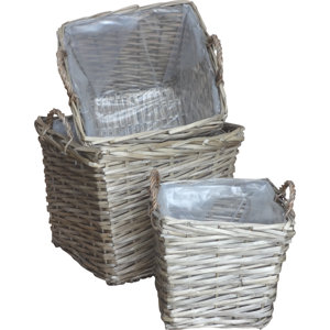 3-tlg. Korb-Set aus Korbgeflecht von Home Loft C..