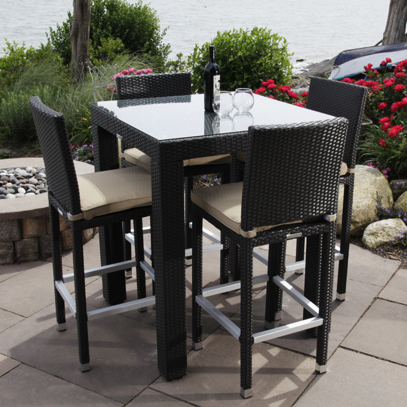 Madbury Road Ibiza 5 Piece Dining Set With Cushions Wayfair