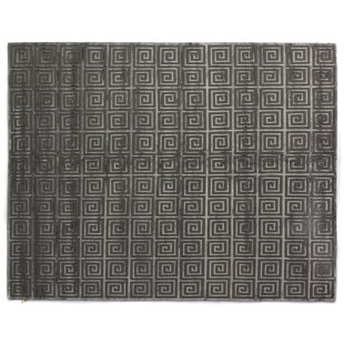 Greek Key Rug Grey Wayfair Greek Key Greco Hand Knotted Wool Dark Gray Area Rug