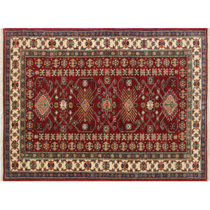 One-of-a-Kind Kazak Super Asad Hand-Knotted Red Area Rug
