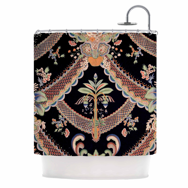 East Urban Home Vintage Paisley Pattern Art Deco Shower Curtain Vintage Paisley Pattern Art Deco Shower Curtain