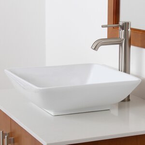 Ceramic Square Vessel Bathroom Sink