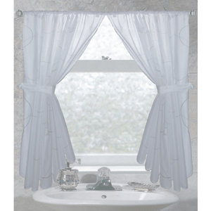 Ava Geometric Sheer Rod Pocket Curtain Panels (Set of 2)