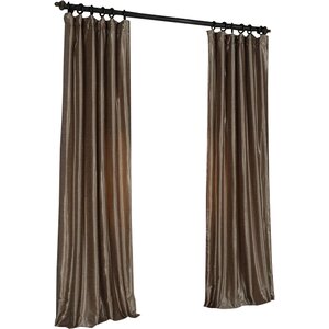 Forbell Solid Vintage Textured Faux Dupioni Silk Rod Pocket Single Curtain Panel