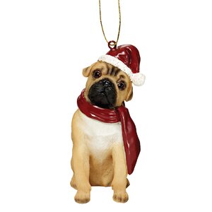 Pug Holiday Dog Ornament Sculpture