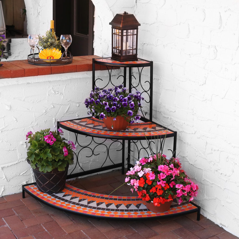Manningtree 3Tier Step Style Mosaic Tiled Indoor/Outdoor