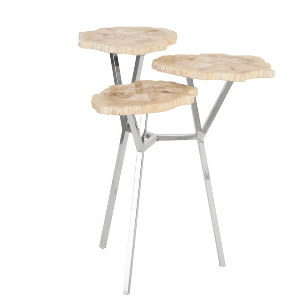 Petrified Wood 3 Tiered End Table