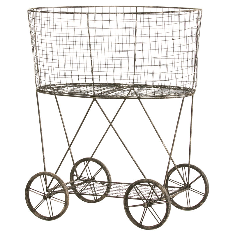 August Grove Metal Wire Basket on Wheels & Reviews Wayfair