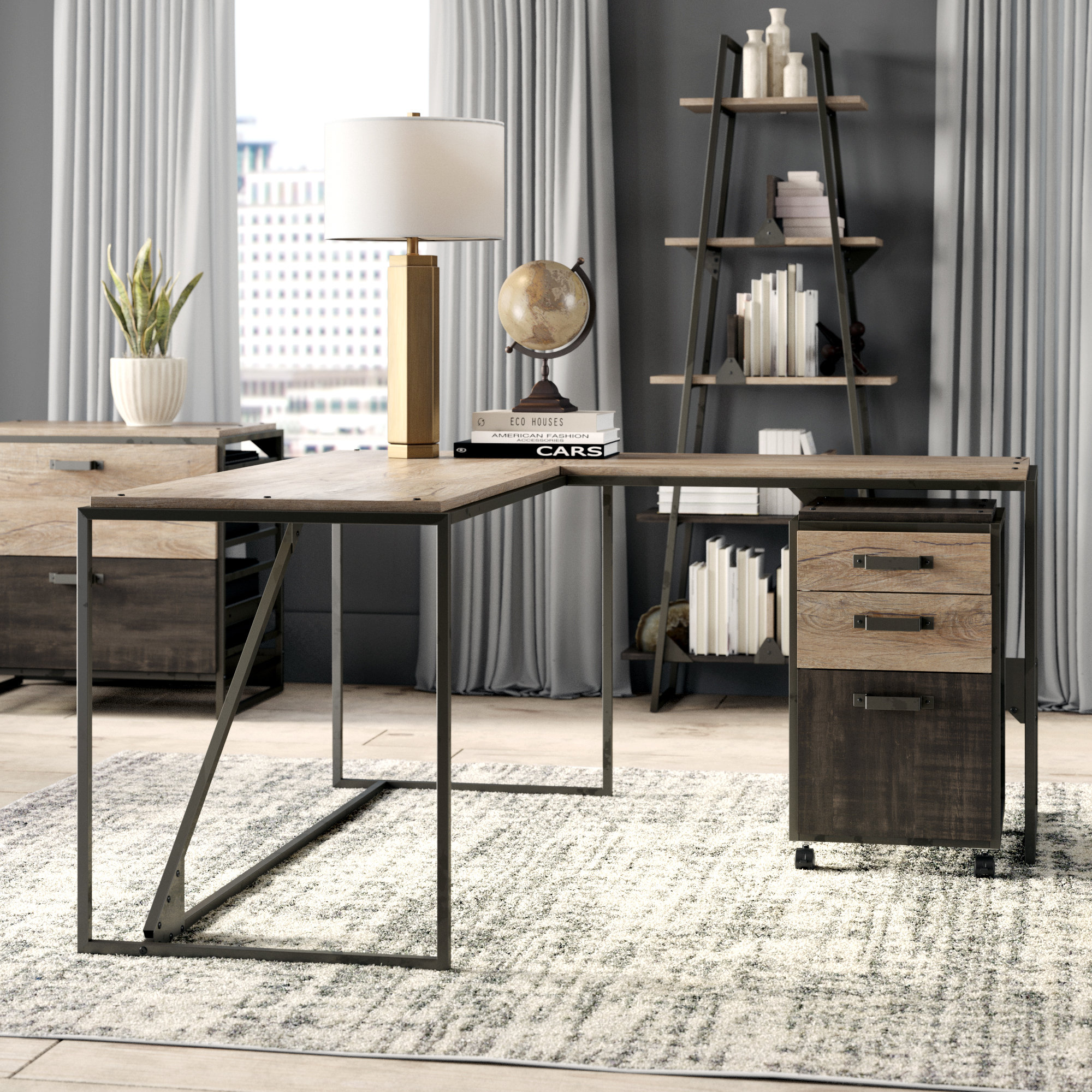 Edgerton 4 Piece L Shaped Desk Office Suite