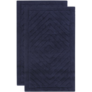 Stagner Hand Hooked Cotton Navy Area Rugu00a0
