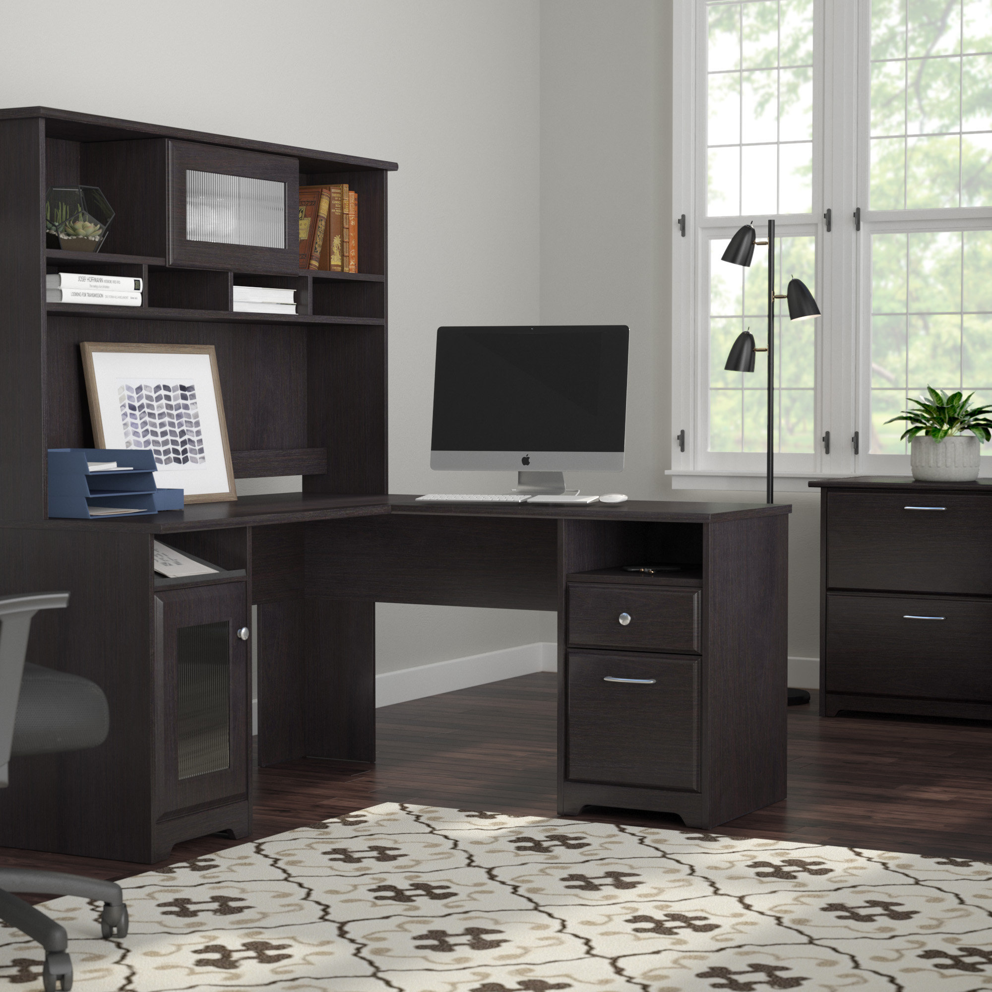 Red Barrel Studio Hillsdale 3 Piece L-Shape Executive Desk Office Suite ...