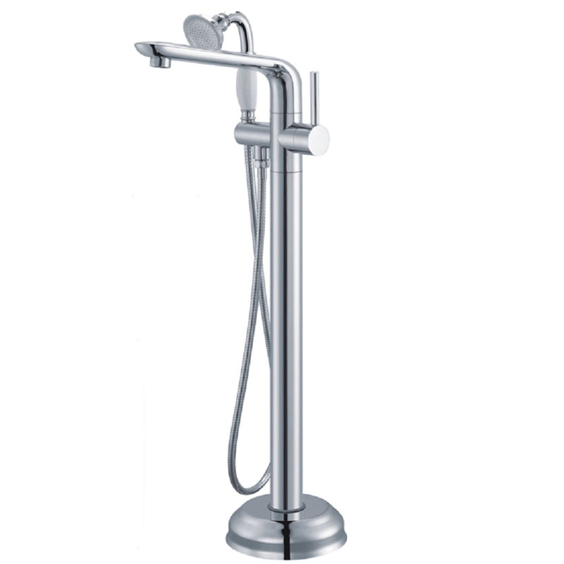 Single Handle Floor Mounted Freestanding Tub Filler with Handshower
