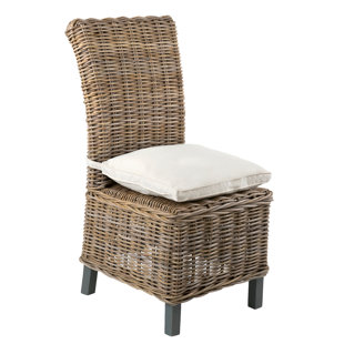Wicker Patio Dining Chairs You Ll Love Wayfair Vitiello Dining Chair With Cushion Set Of 2