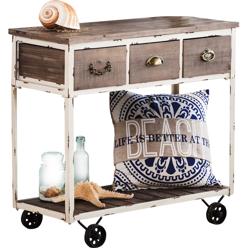 Tilman Distressed Wooden Console Table With Wheels Joss Main Tilman Distressed Wooden Console Table With Wheels