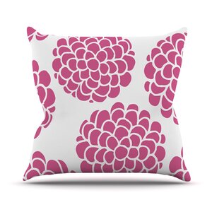 Raspberry Blossoms by Pom Graphic Throw Pillow